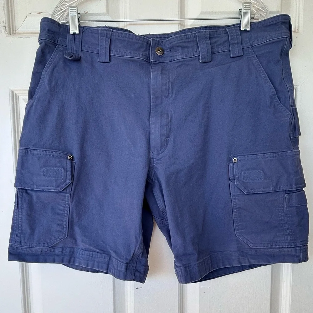 Duluth Trading Co. Flex Fire Hose Cargo Shorts Blue/Gray‎ Size 40 Relaxed Fit